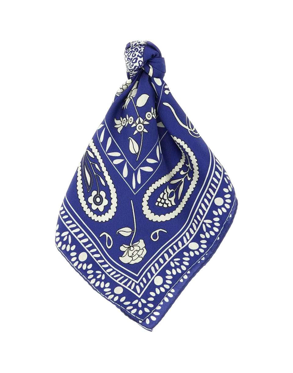 ALBERTO BIANI Foulard in Seta Stampata Blu