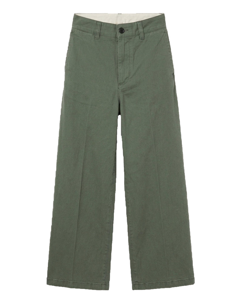 DEPARTMENT FIVE Pantaloni Culotte in Gabardina Verde Militare