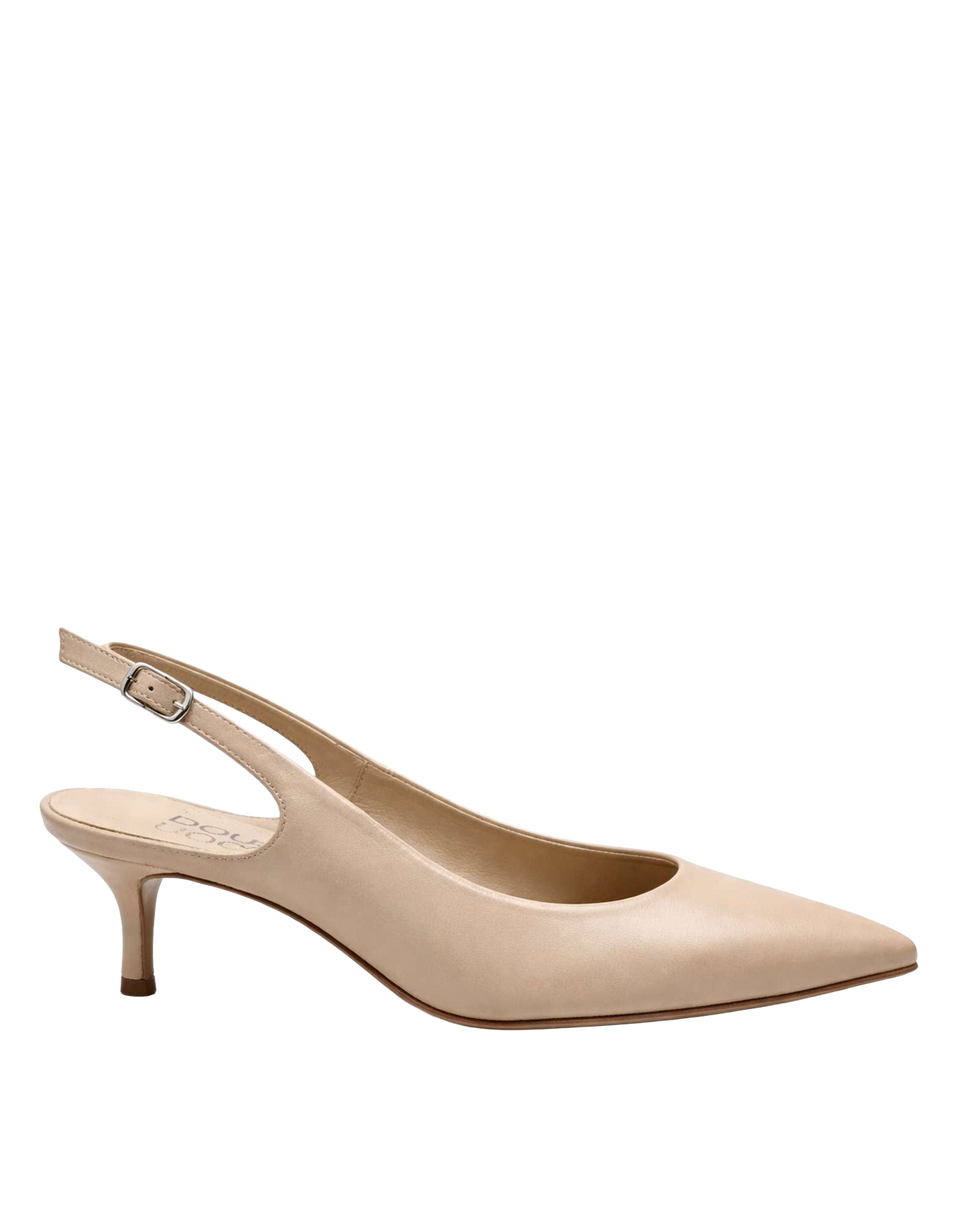 DOUUOD Slingback a Punta in Nappa Light Taupe