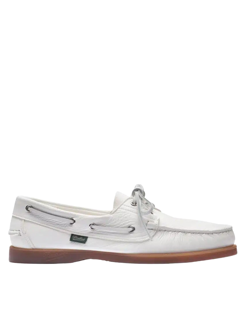 PARABOOT Barth Mocassini Barca in Pelle di Cervo Bianco