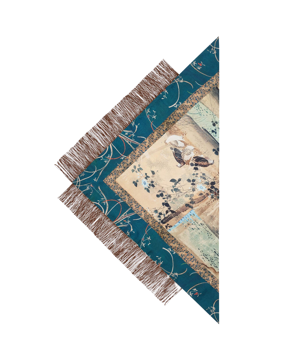 PIERRE-LOUIS MASCIA Foulard Bandana in Seta Turchese