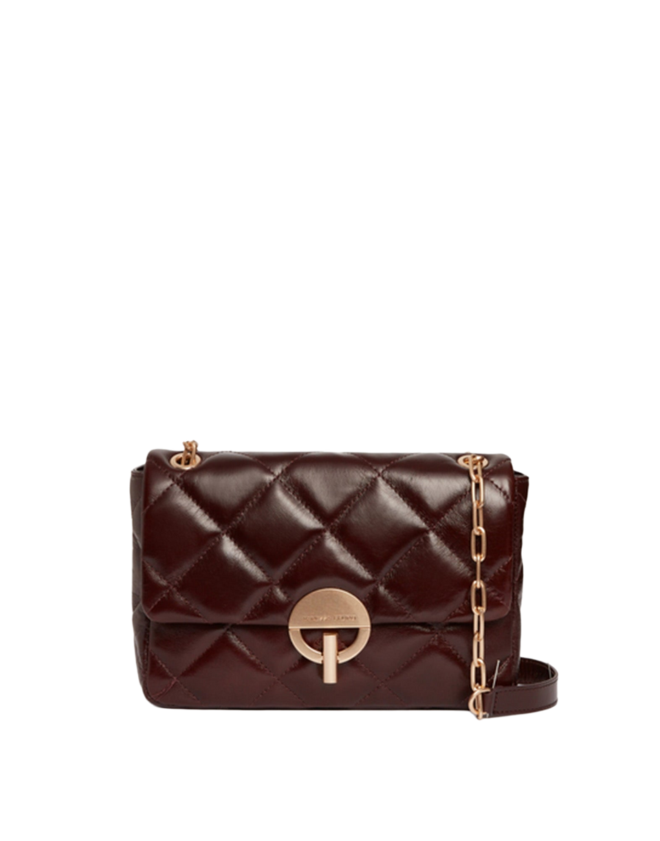 VANESSA BRUNO Sac Moon Large en cuir matelassé chocolat