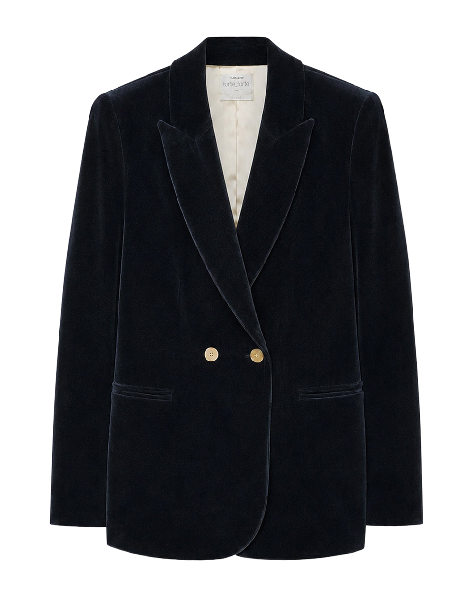 FORTE FORTE Blazer Doppiopetto in Velluto Double Twill