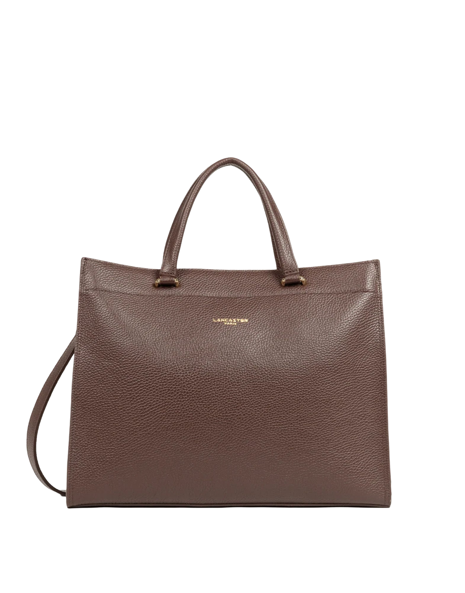 LANCASTER Foulonné Double Daily Tote Bag Marron