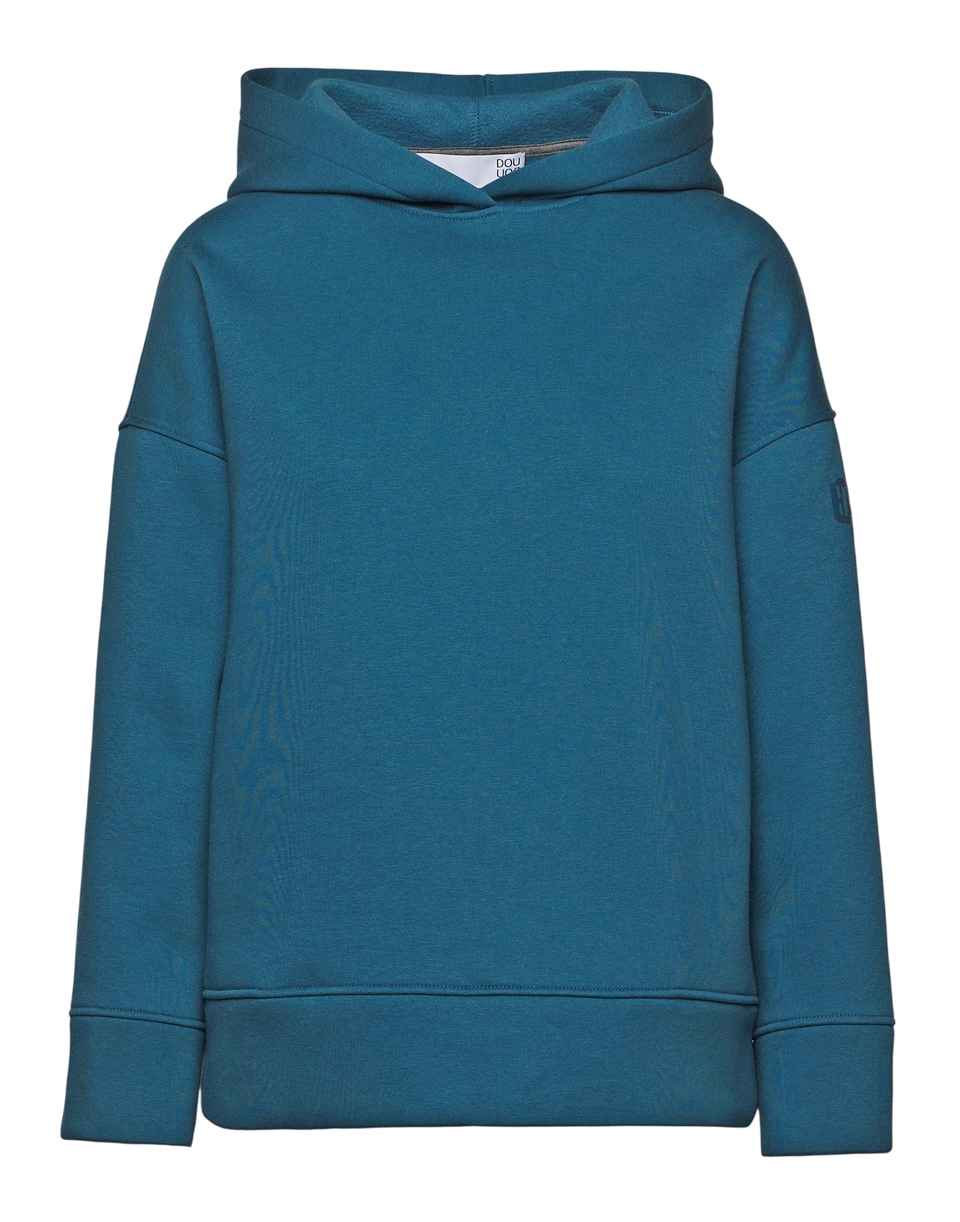DOUUOD Felpa con Cappuccio e Tasche con Zip Tied Blue