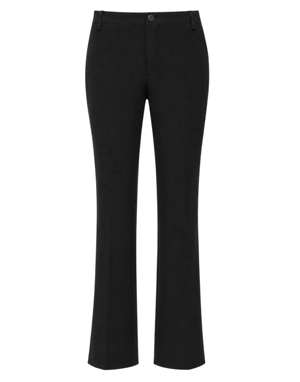 DOUUOD Pantalone Flair in Doppio Crepe Stretch Nero