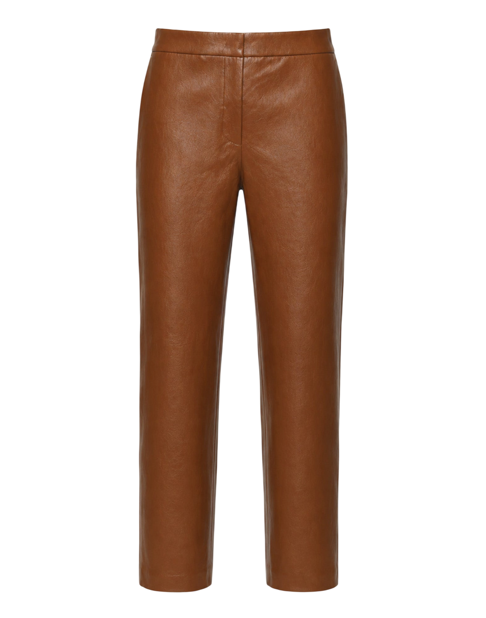 DOUUOD Pantalone a Sigaretta in Ecopelle Old Whisky