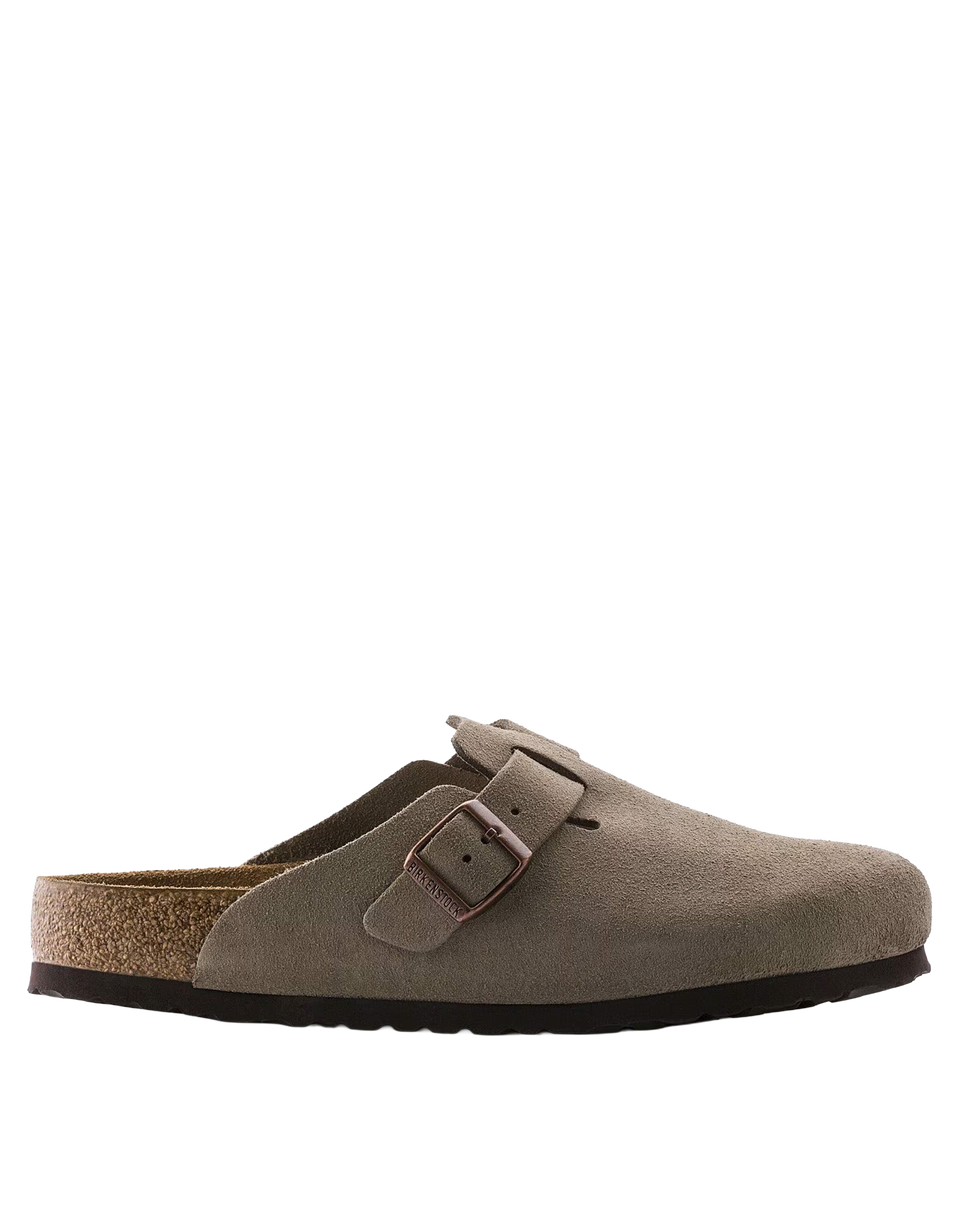 BIRKENSTOCK Boston SFB in Pelle Scamosciata Taupe