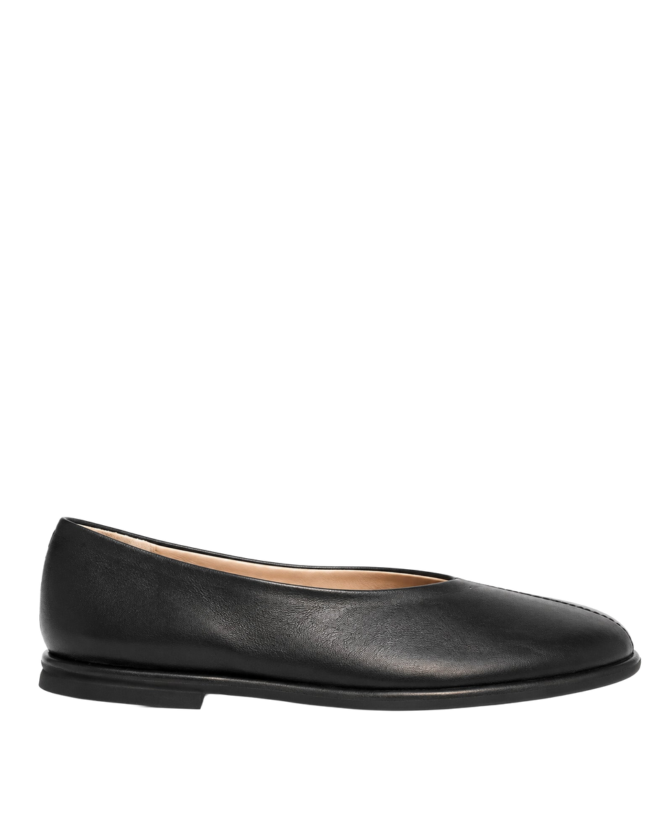 DOUUOD Ballerina Fondo Cuoio in Pelle Nera
