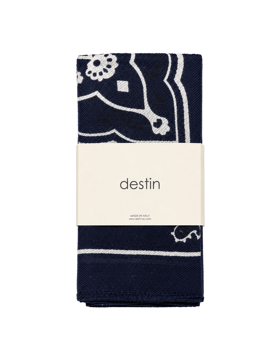 DESTIN Pamila Bandana in Lana e Cashmere Blu Navy