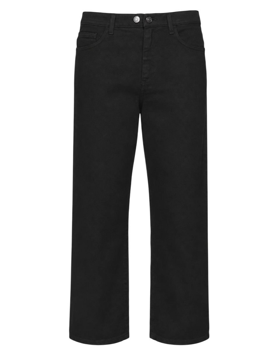 DOUUOD Pantalone Ampio Cropped Genderless in Drill di Cotone Nero