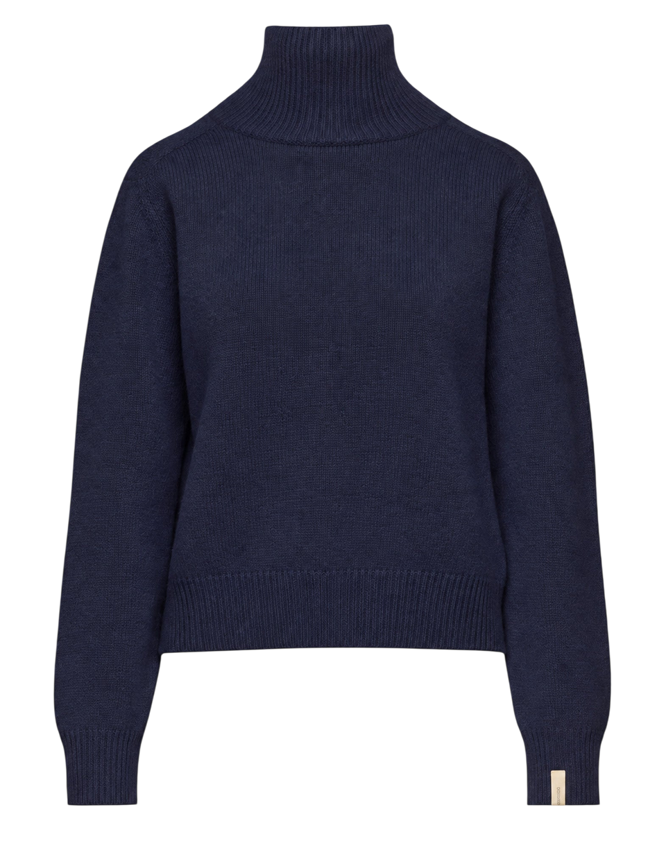 DOUUOD Maglia Collo Alto Genderless in Lana e Cashmere Oltremare