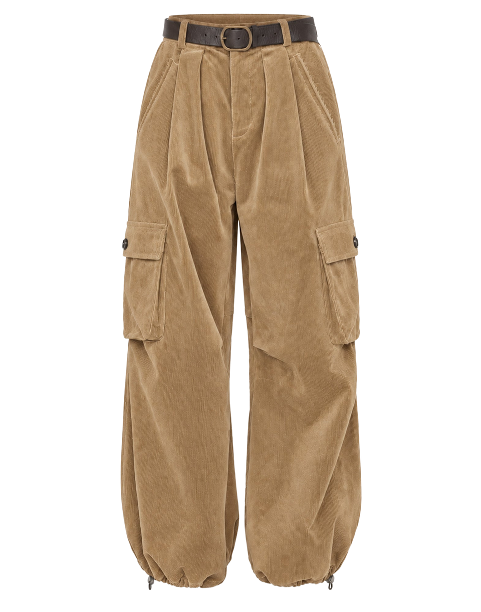 SEA NY Pantaloni in Velluto a Coste Khaki