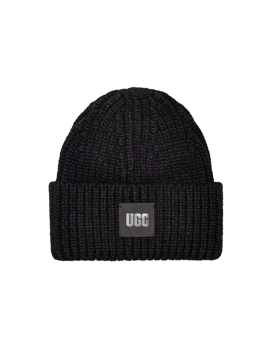 UGG Berretto a Coste con Logo Black