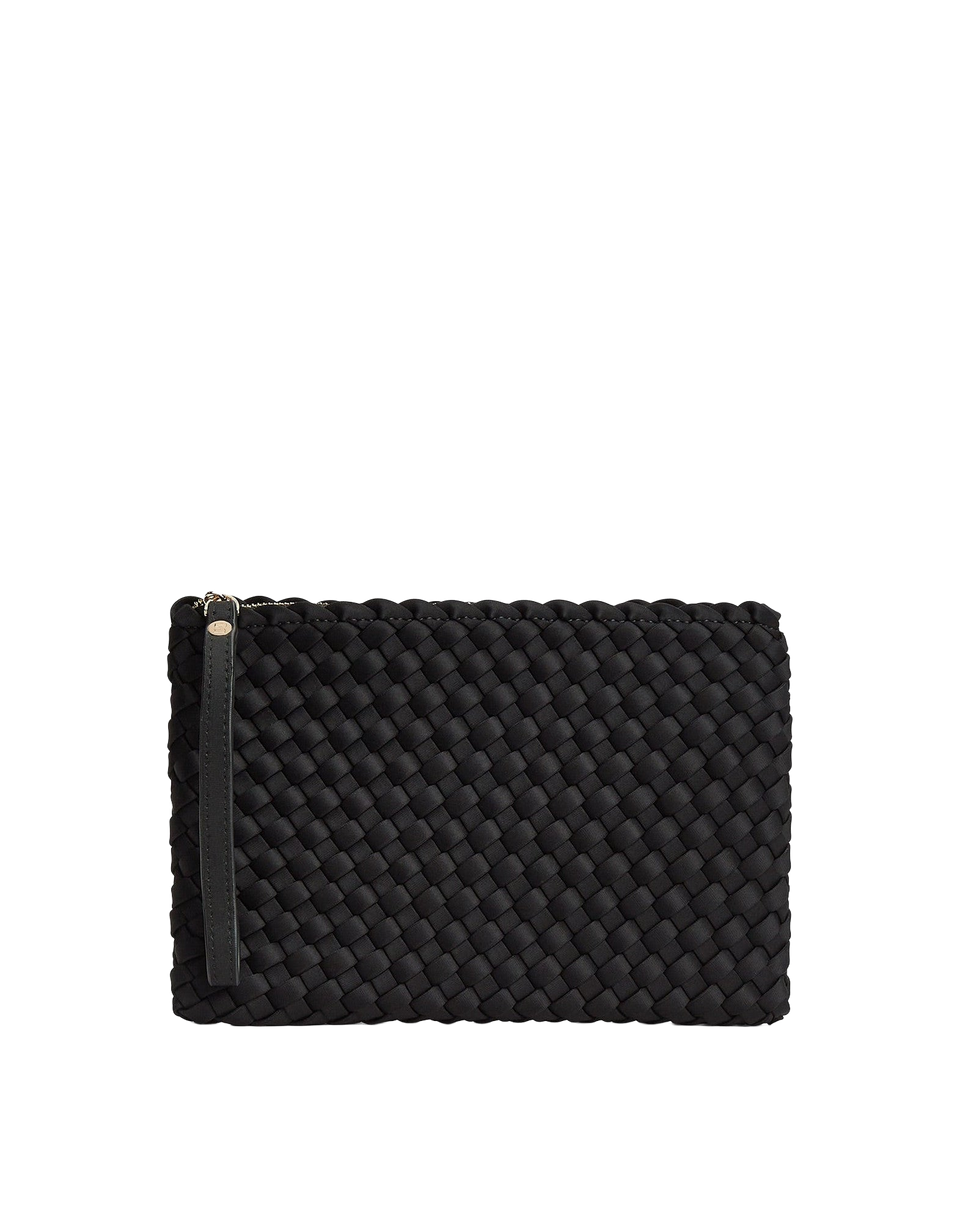 MARREA Pochette Clutch in Neoprene Intrecciato di Nero