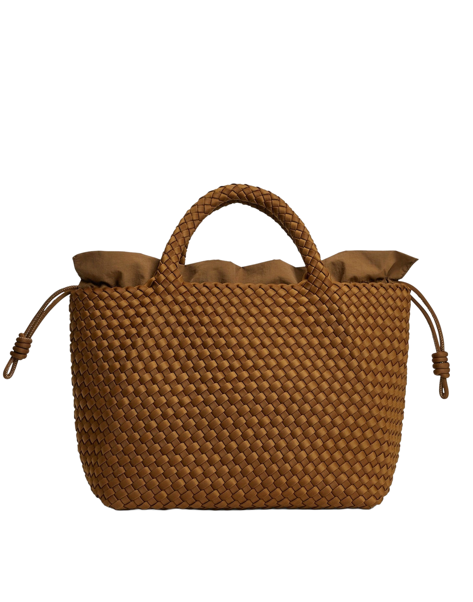 MARREA Borsa a Mano Medium in Neoprene Intrecciato Caramel Caffè