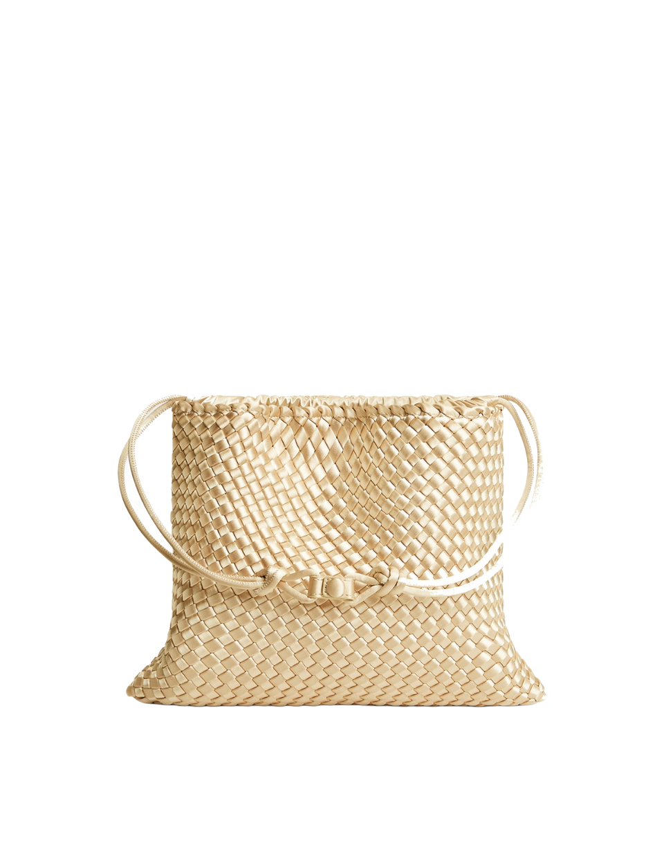 MARREA Borsa Multi in Neoprene Intrecciato Champagne