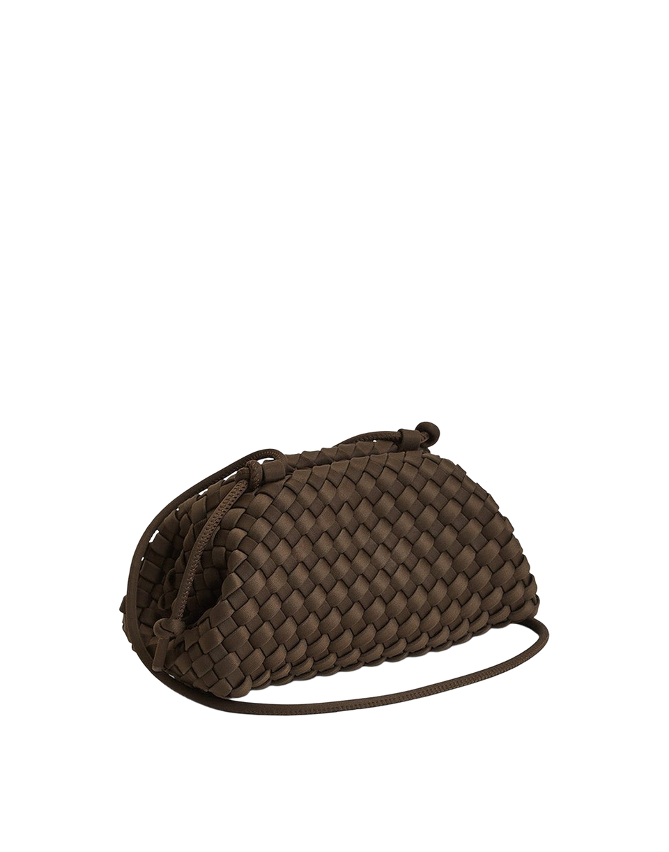 MARREA Borsa a Tracolla Pouch Mini in Neoprene Intrecciato Espresso Yourself