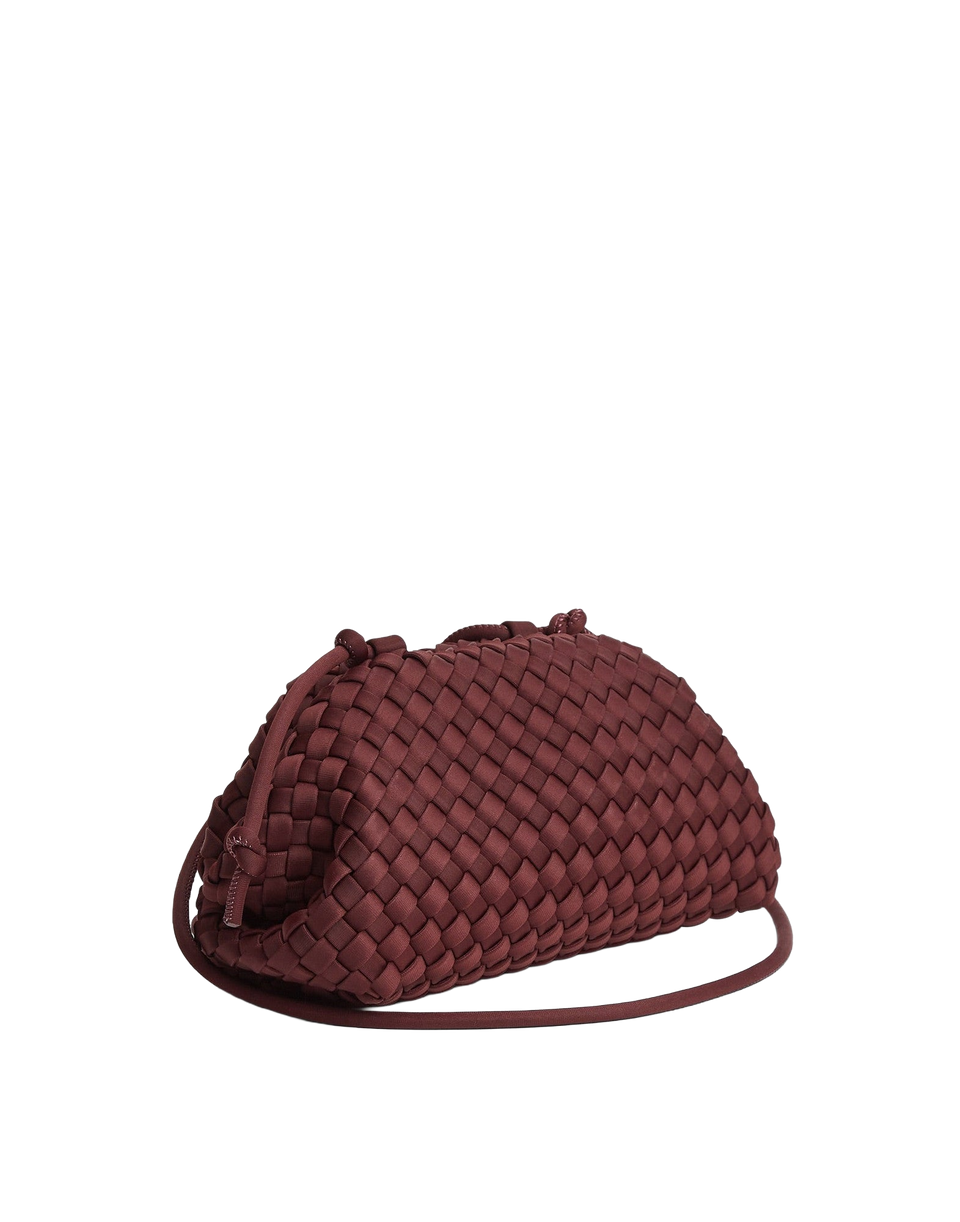 MARREA Borsa a Tracolla Pouch Mini in Neoprene Intrecciato Inkberry