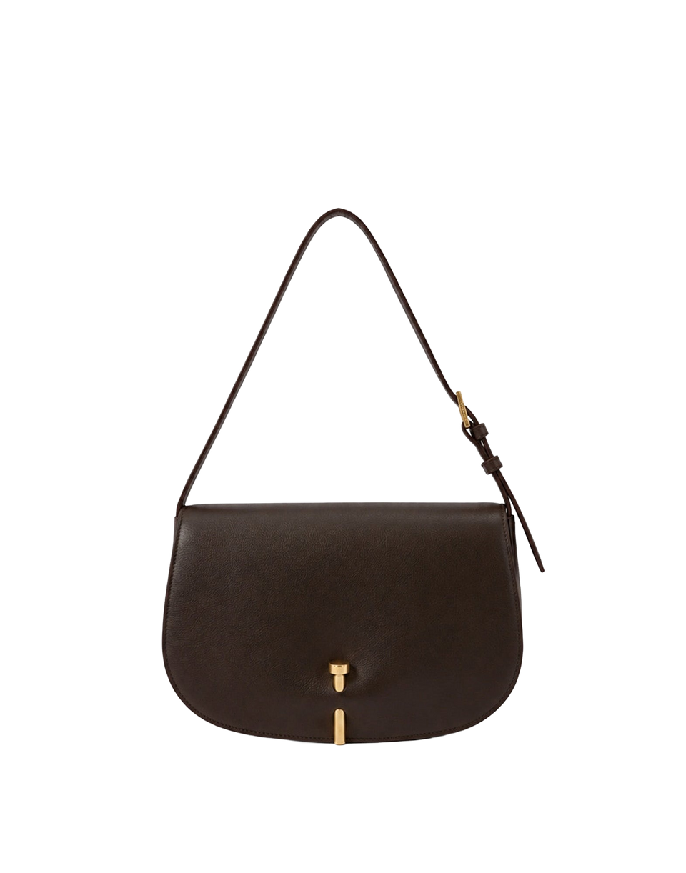 GHERARDINI Borsa Emma Medium in Pelle di Vitello Testa di Moro