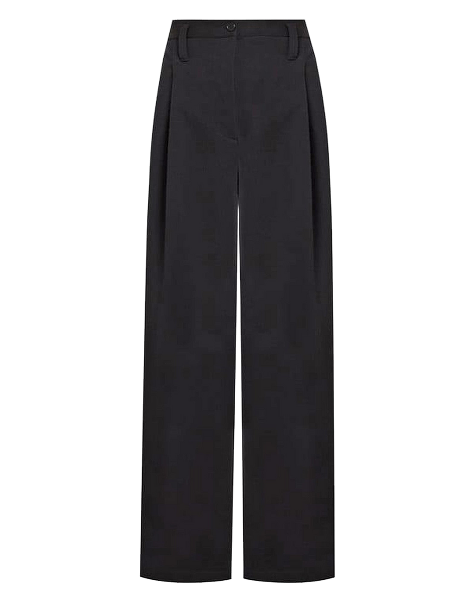 PHILOSOPHY Pantaloni a Vita Alta in Cotone Stretch Neri