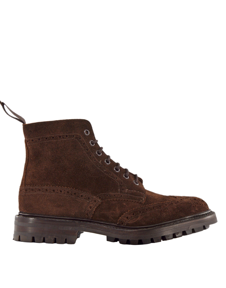 TRICKER'S Stow Country Boot in Suede Fondo Commando Caffè Janus