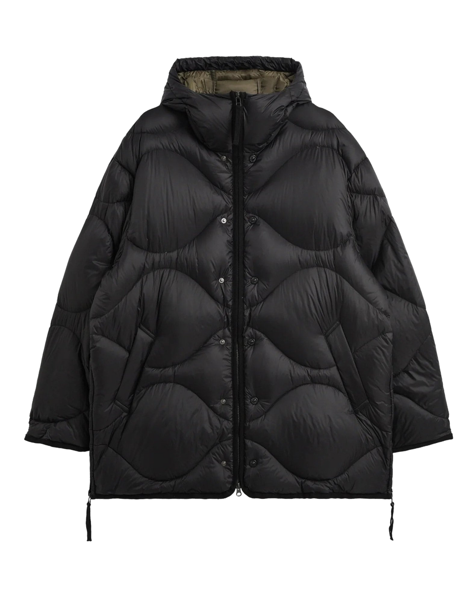 TAION Piumino Military con Cappuccio Nero