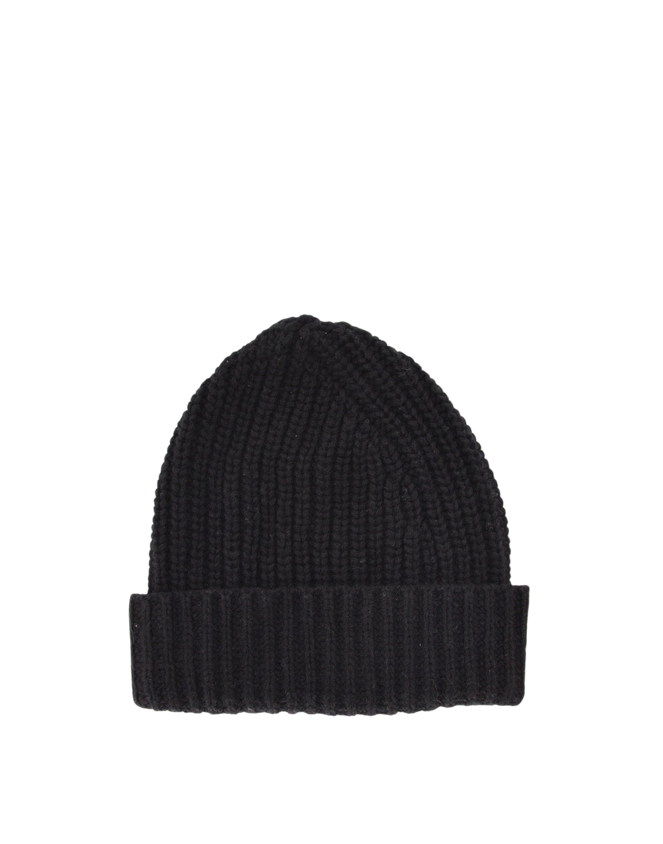 DOUUOD Bonnet Oversize en Laine Cachemire Noir