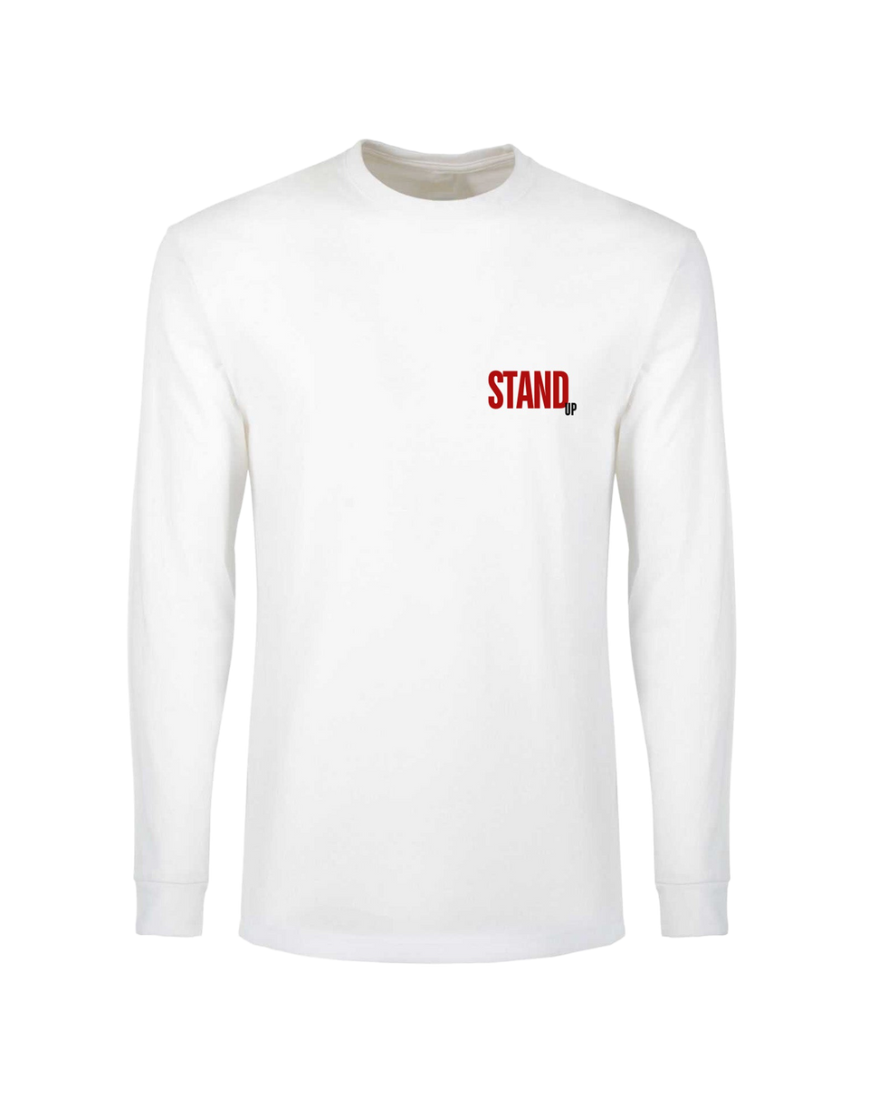 STAND UP T-shirt Manica Lunga White con Stampa