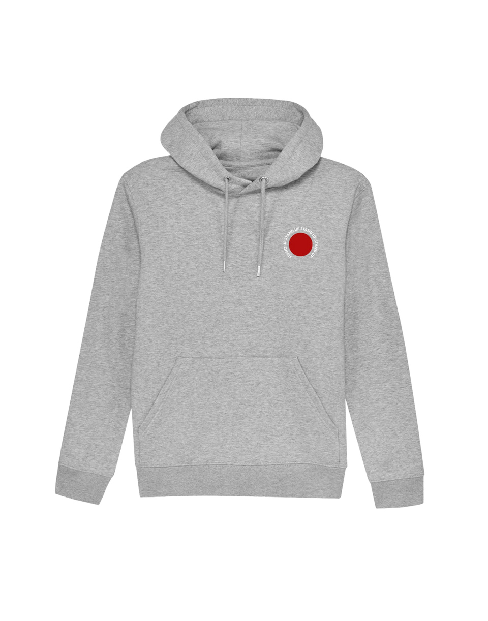 STAND UP Felpa con Cappuccio Heather Grey con Stampa