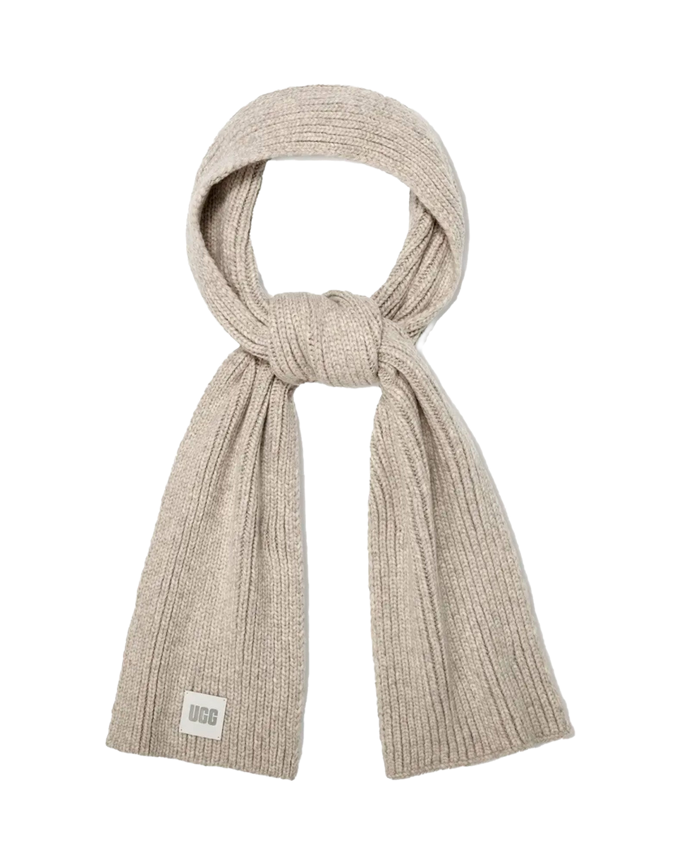 UGG Sciarpa a Coste in Maglia Grossa Light Grey